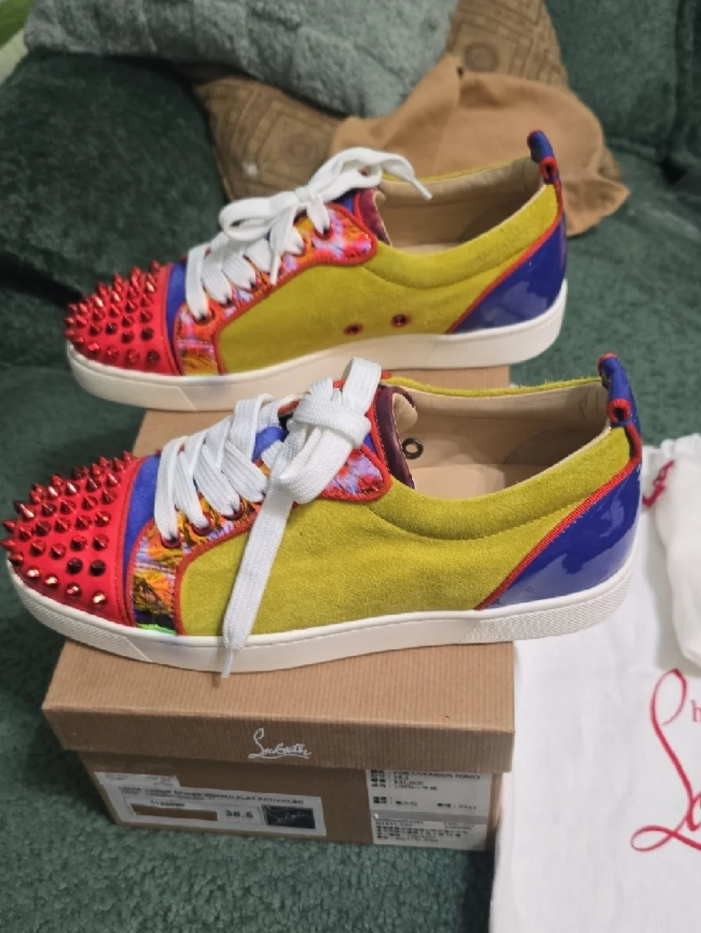 Full Inclusion New Christian Louboutin Louis Junior Spikes - Picture 3 of 8